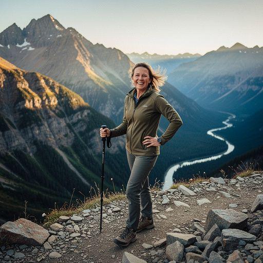 Группа туристов, наслаждающихся походом по живописной горной тропе.